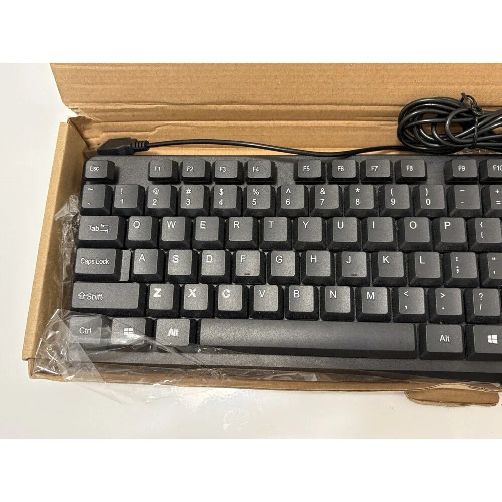 iMicro KB-US9813 104 Key Wired USB Standard Keyboard Tactile Key Switches Black